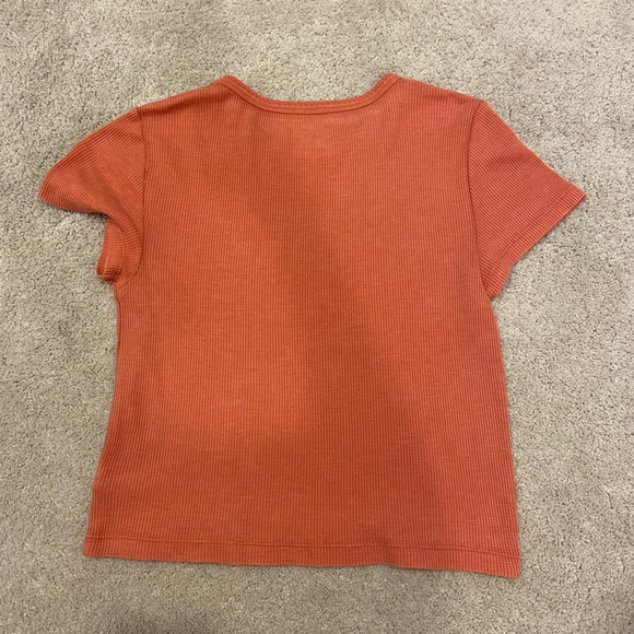 Aerie fall orange waffle short sleeve tee - Picture 2 of 3